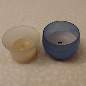 Two Opaque Glass Candles